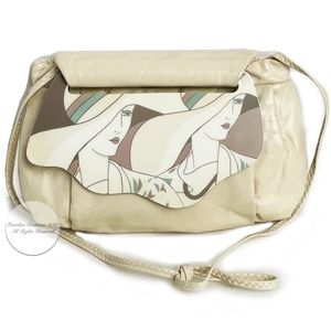 Patricia Smith Moon Bags Crossbody Bag Hinged Closure 80s Ladies in Hats Vintage